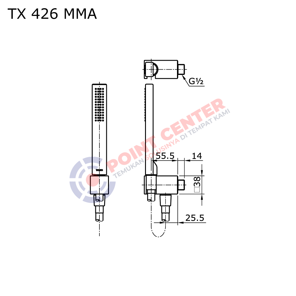 TOTO TX426MMA Hand Shower Set With Wall Outlet - Image 2