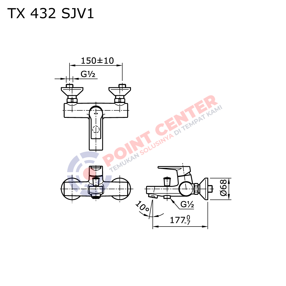 TOTO TX432SJV1 Single Lever Bath & Shower Mixer (Jazz Series) - Image 2