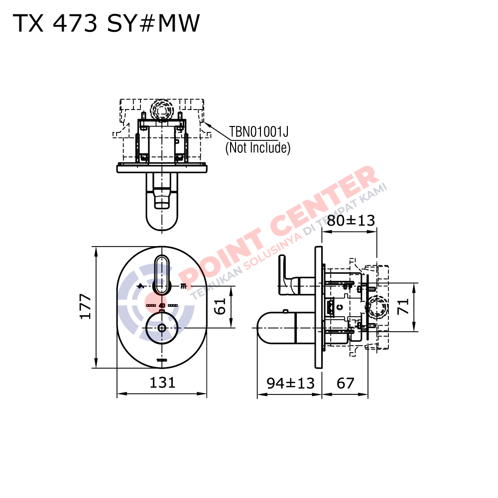 TOTO TX473SY#MW Thermostat Shower Mixer Diverter (Hayon Series) - Image 2