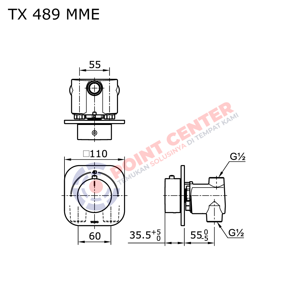 TOTO TX489MME Thermostat Mixer - Image 2