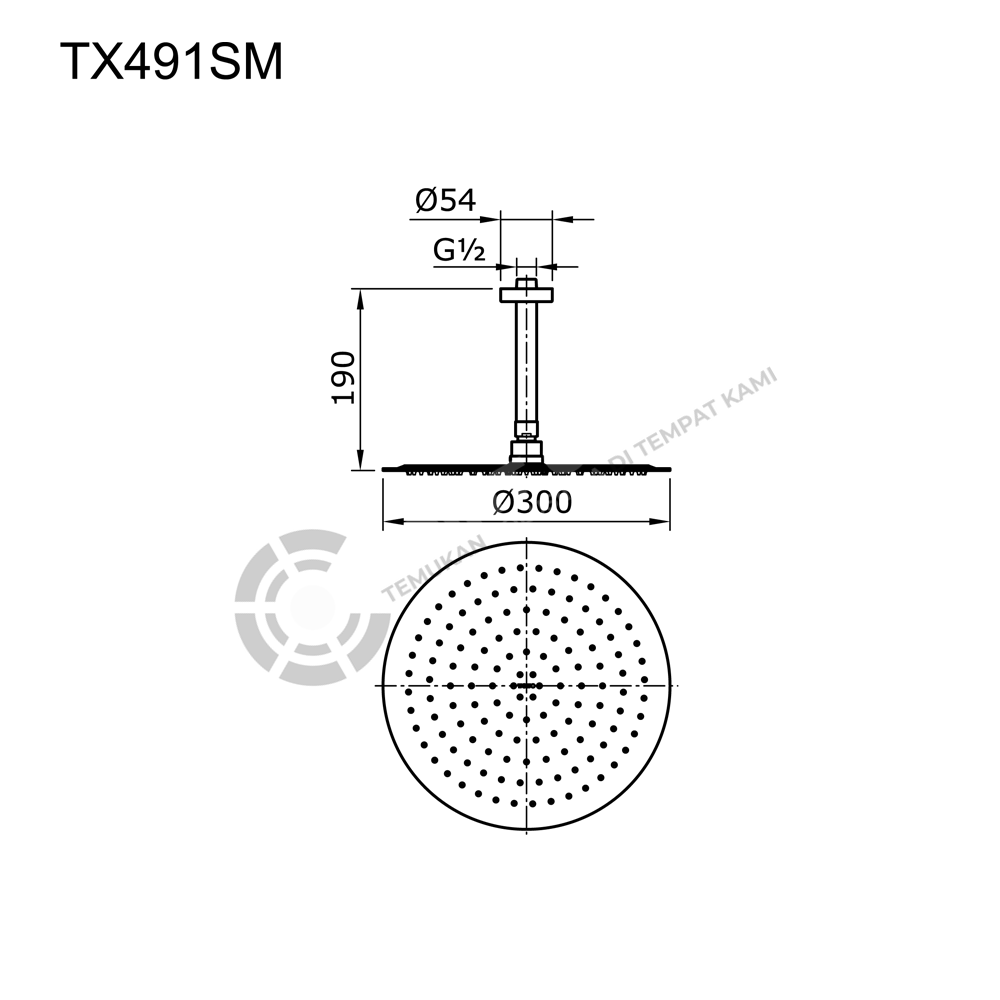 TOTO TX491SM Fixed Shower Head (Mono Series) - Image 2