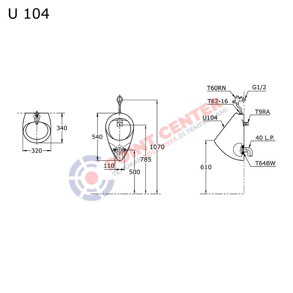 TOTO U104 Urinal - Image 2
