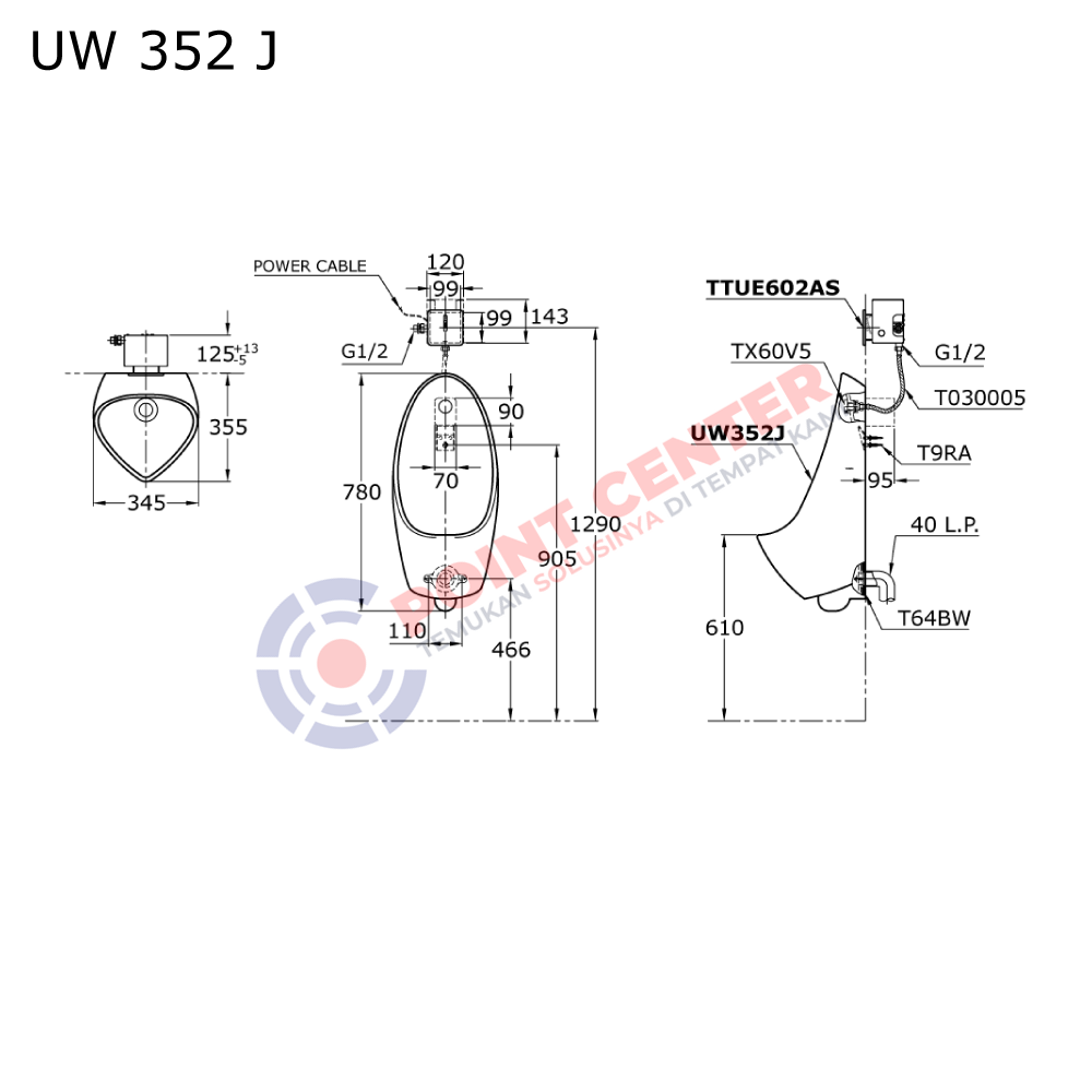 TOTO UW352J Urinal - Image 2