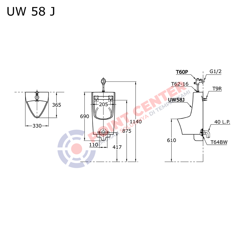 TOTO UW58J Urinal - Image 2