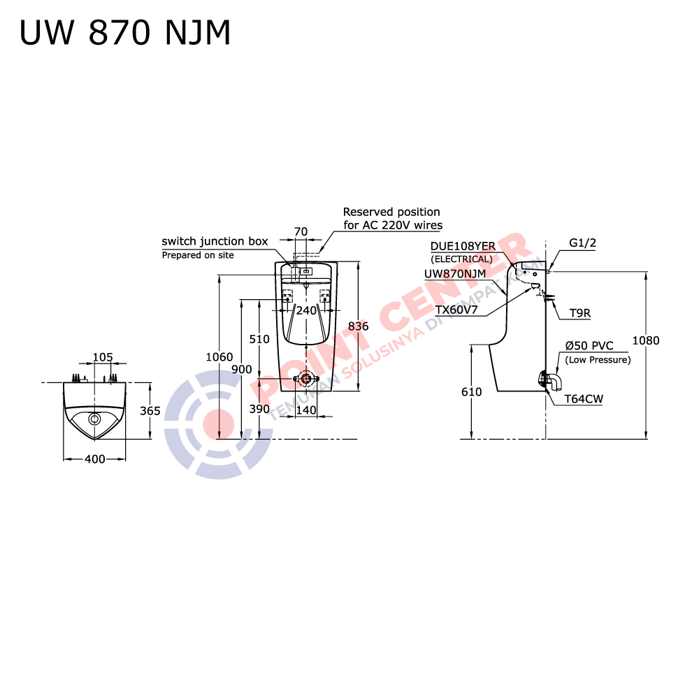TOTO UW870NJM Urinal - Image 2