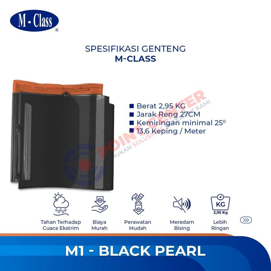 Genteng M-Class Badan (M-1) warna Black Pearl per 100 keping - Image 3