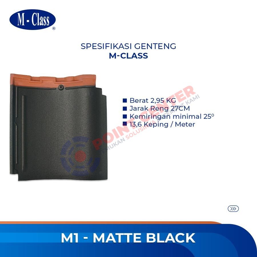 Genteng M-Class Badan (M-1) warna Matte Black per 100 keping - Image 3