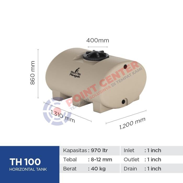 PENGUIN TANGKI TANDON Horizontal Tank 1000 Liter - Image 2