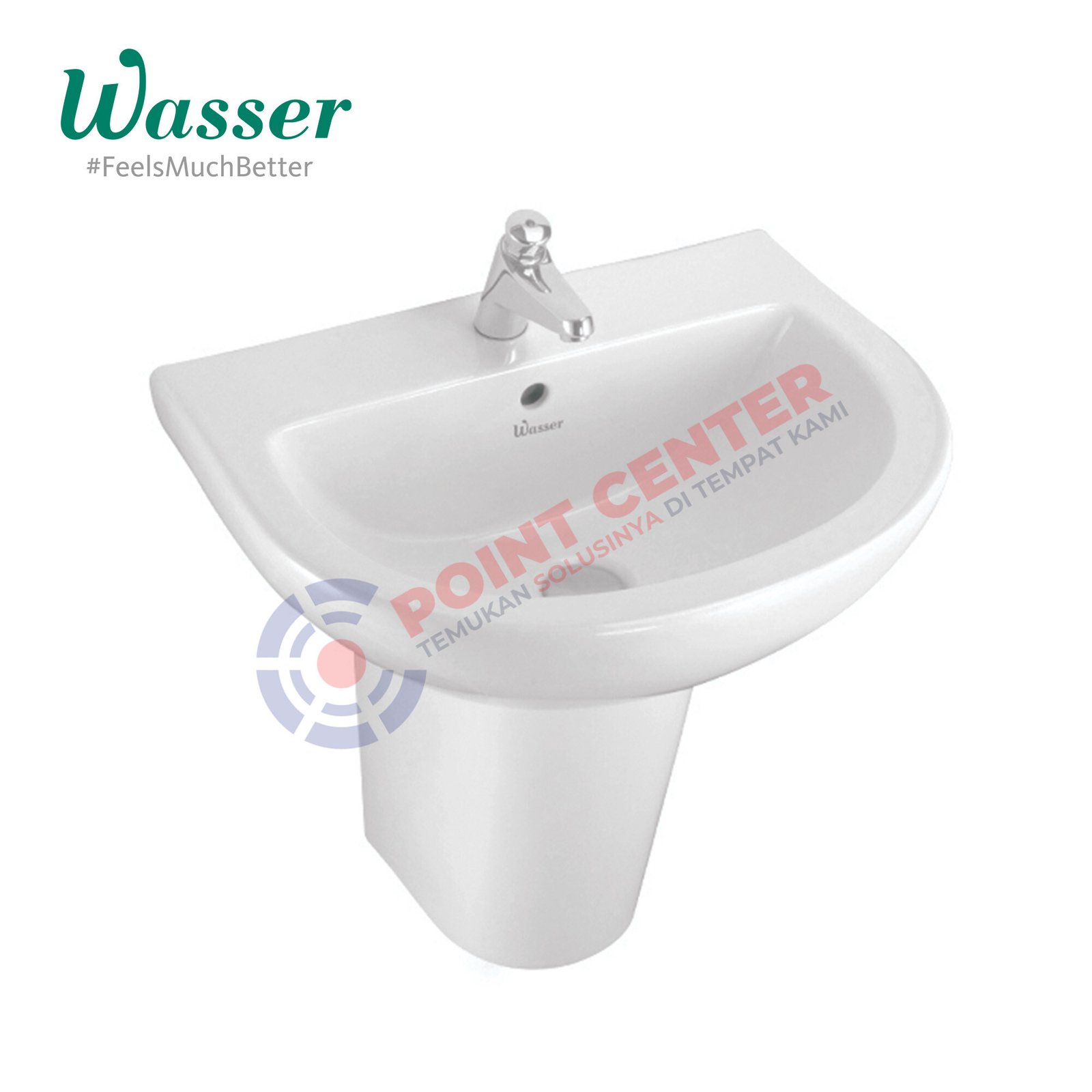 Wasser Wall Hung Basin BN-140SP / Wastafel Dinding dengan Pedestal