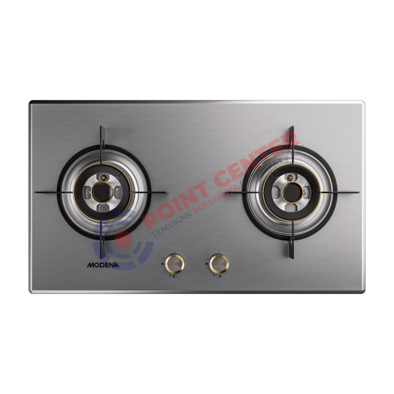 MODENA BH 3725 GASS Kompor Gas Tanam 70 cm 2 Tungku Stainless Steel
