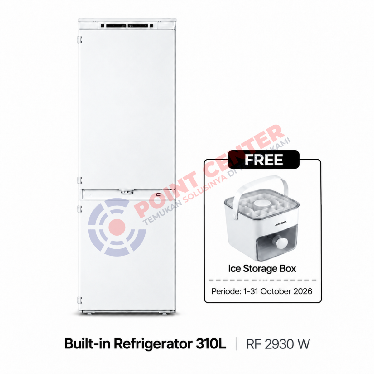 MODENA RF 2930 W Gourmet Kulkas Tanam Multi Door PowerHub™ Inverter 480 L